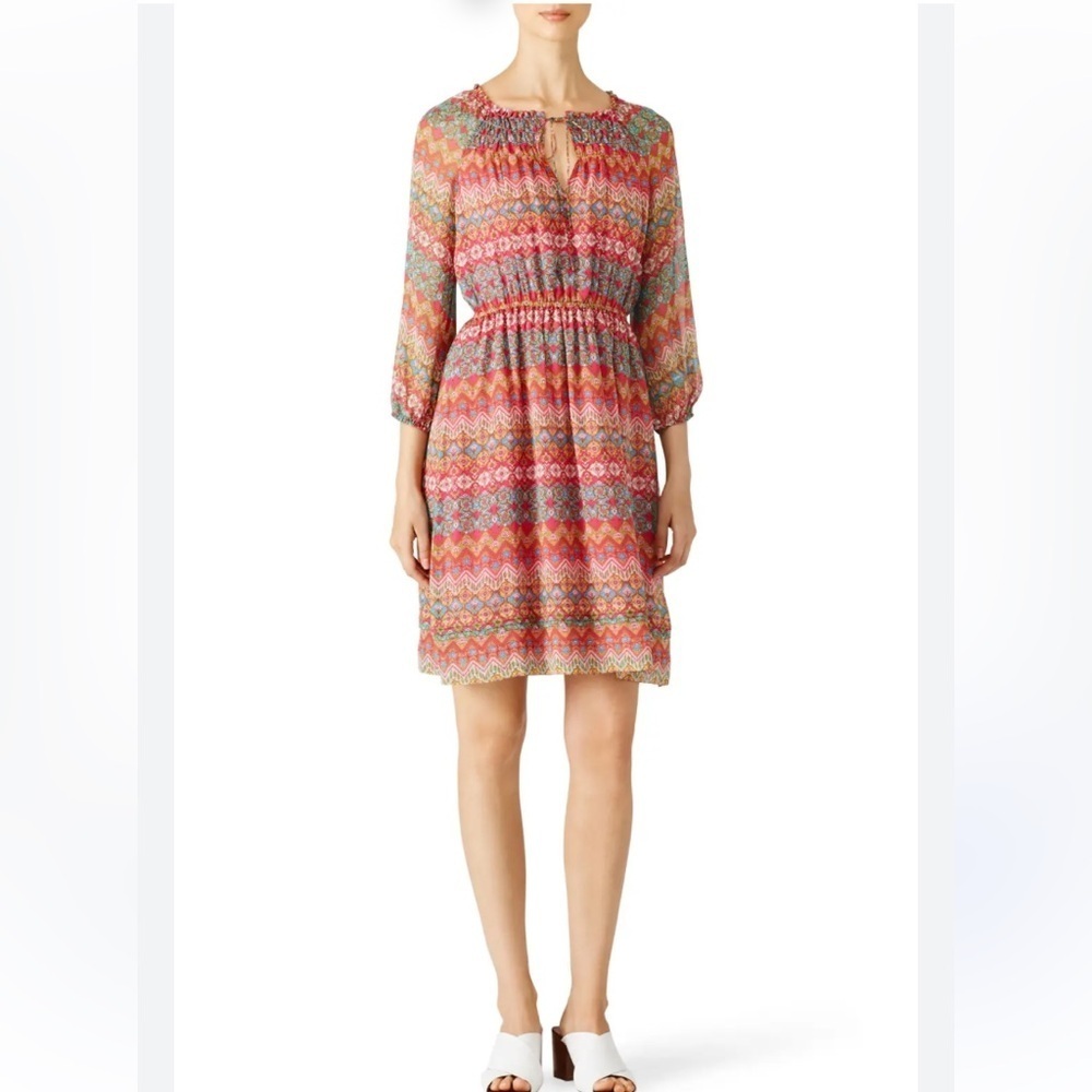 Diane Von Furstenberg DVF Pink Colorful Floral Parry Silk Dress 4 - Picture 2 of 16